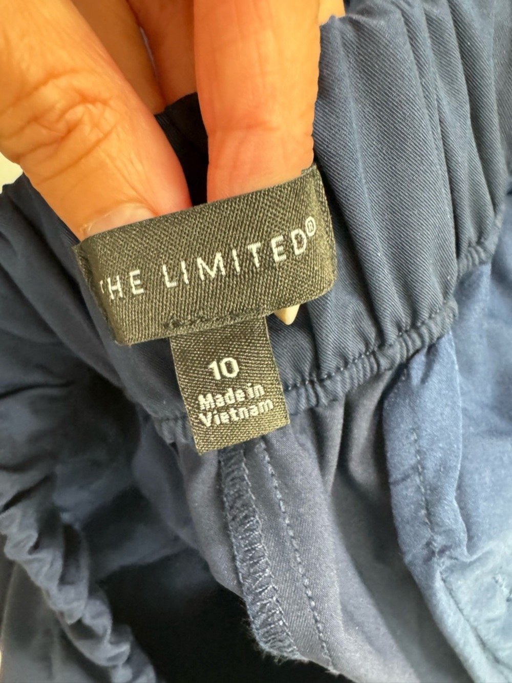 The Limited Tie Waist Jogger Pants Size 10 Blue Workwear Minimalist Chic Career - Picture 3 of 13